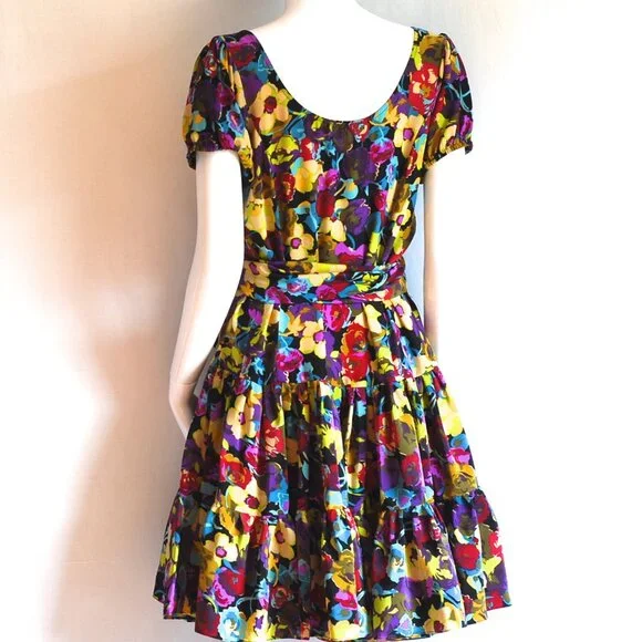 Betsey Johnson Floral Silk Flounced Dress - USA - Picture 4 of 5
